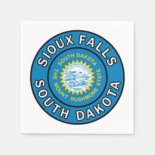 Serviette En Papier Sioux Falls Dakota du Sud (Devant)
