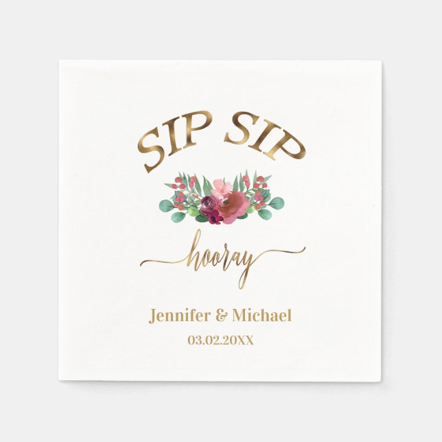 SERVIETTE EN PAPIER "SIP SIP HOORAY" (Devant)