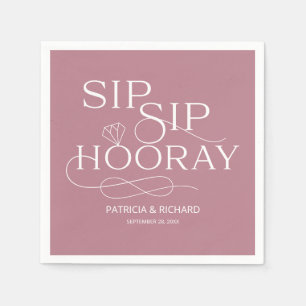 Serviette En Papier Sip Sip Hooray Fête de Fiançailles Rose Poussiéreu