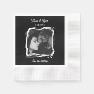 Serviette En Papier Sip, Sip, Hourra ! Modèle de photo de mariage