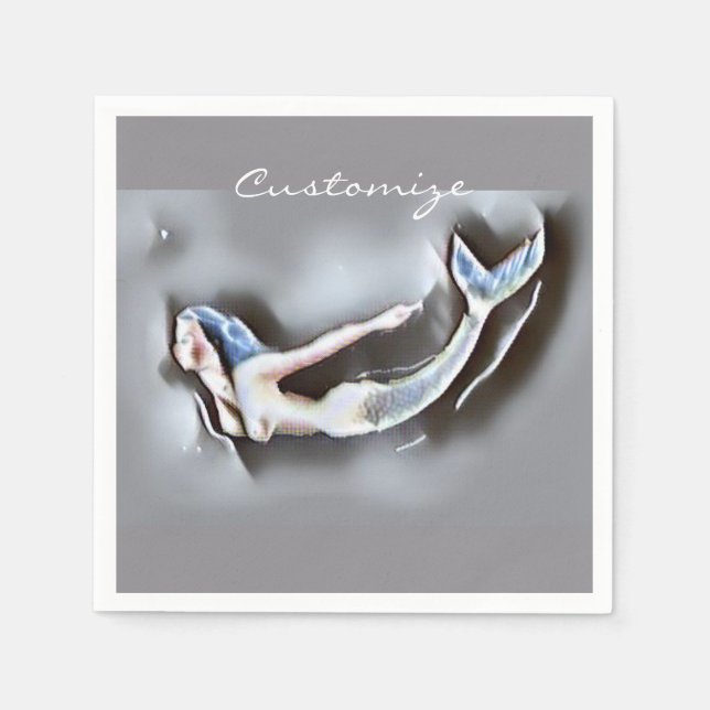 Serviette En Papier Sirène de natation Thunder-Cove Grey (Devant)