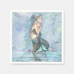 Serviette En Papier Sirène des Eaux Calmes Fête pour Maman et Bébé
