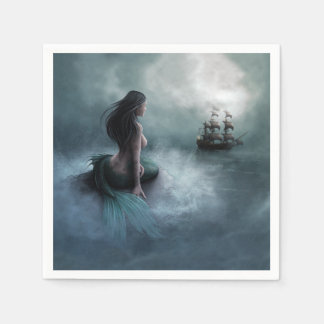 Serviette En Papier Sirène et navire pirate