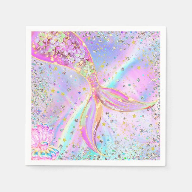 Serviette En Papier Sirène lunaire sous la fête d'anniversaire de la m (Devant)