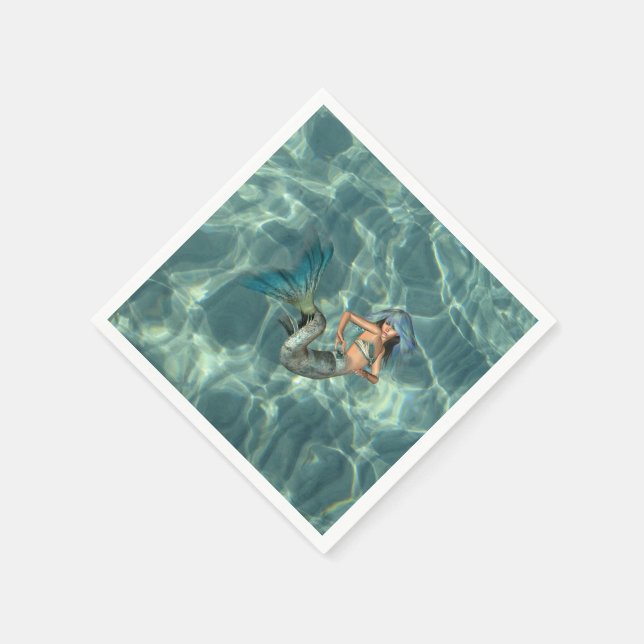 Serviette En Papier Sirène sous-marine (Coin)