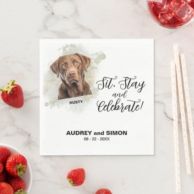 Serviette En Papier Sit, Stay & Celebrate Chesapeake Bay Retriever (En situation)