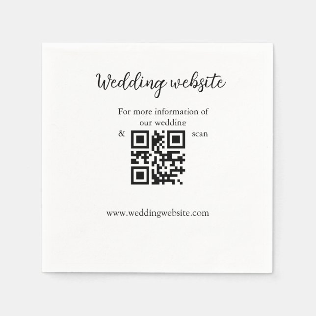 Serviette En Papier site web mariage ajouter q r code nom du couple dé (Devant)