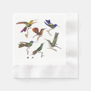 Serviette En Papier Six Beaux Colibris