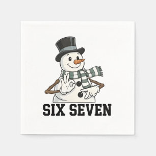 Serviette En Papier Six Seven Bonhomme de Neige Noël Santa 6 7 Xmas