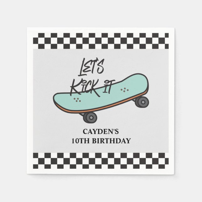 Serviette En Papier Skateboard On va le lancer Anniversaire (Devant)