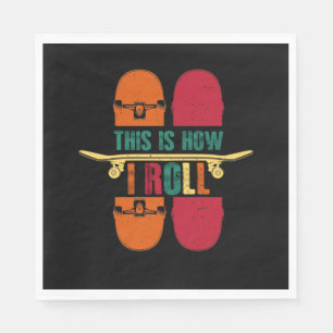 Serviette En Papier Skateboard Skateboarder Cadeau Drôle