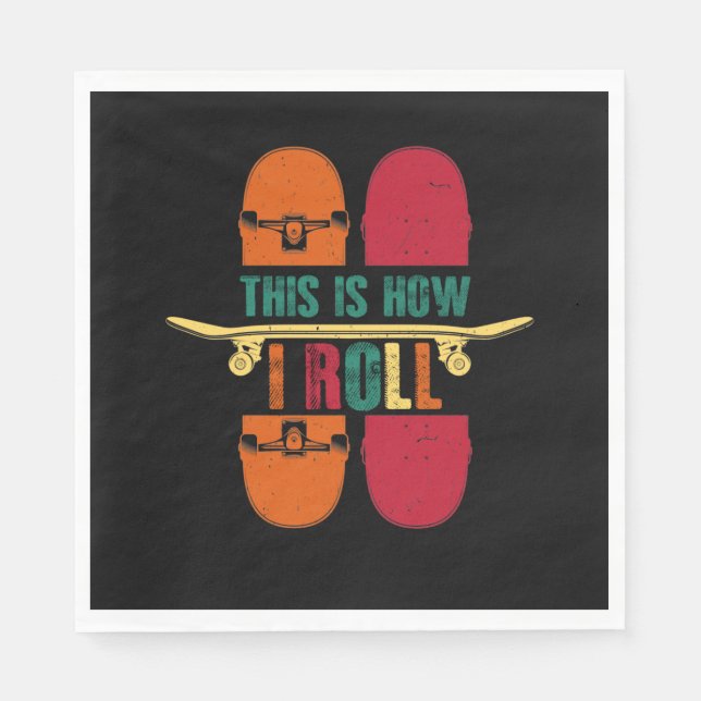 Serviette En Papier Skateboard Skateboarder Cadeau Drôle (Devant)