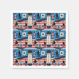 Serviette En Papier Skateboarding patriotique skateboardeur USA