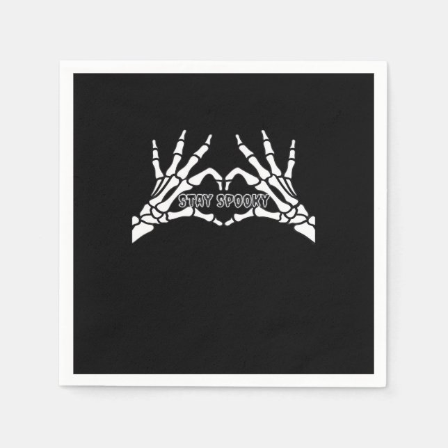 Serviette En Papier Skeleton Coeur Et Mains Design Classique (Devant)
