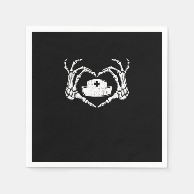 Serviette En Papier Skeleton Coeur main Lazy Costume d'Halloween Drôle (Devant)