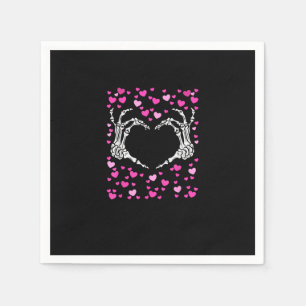 Serviette En Papier Skeleton Coeur main Valentines Jour Funny Viral