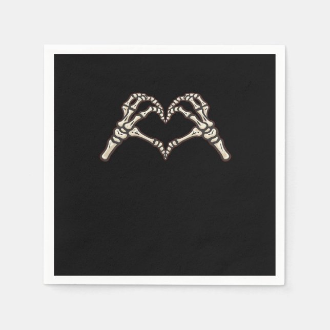 Serviette En Papier Skeleton conception de coeur main (Devant)