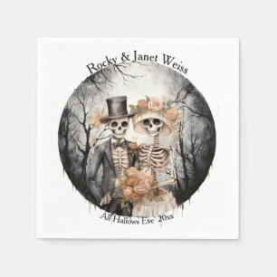 Serviette En Papier Skeleton Couple Mariage