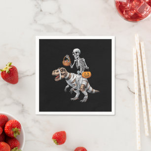 Serviette En Papier Skeleton équitation maman Dinosaur T rex Halloween