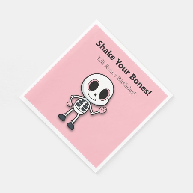 Serviette En Papier Skeleton Fun | Fête d'anniversaire d'Halloween (Coin)