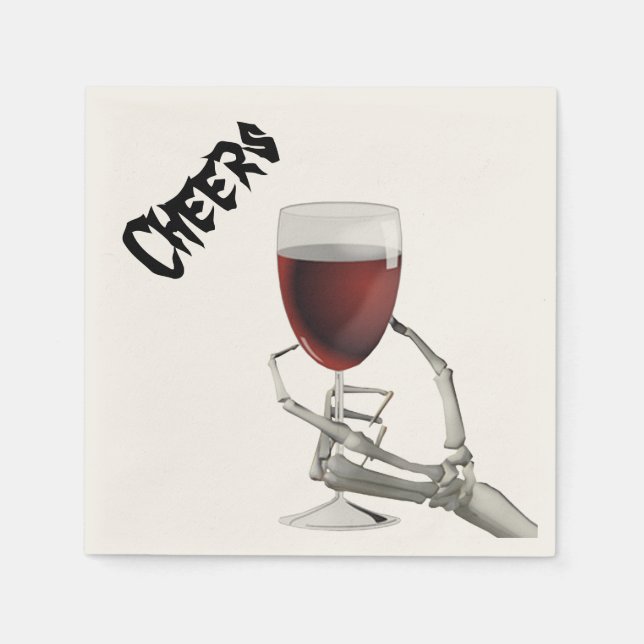 Serviette En Papier Skeleton Halloween Halloween Cocktail Papier à coc (Devant)