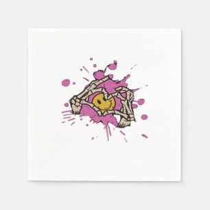 Serviette En Papier Skeleton Hand Heart Show Classic