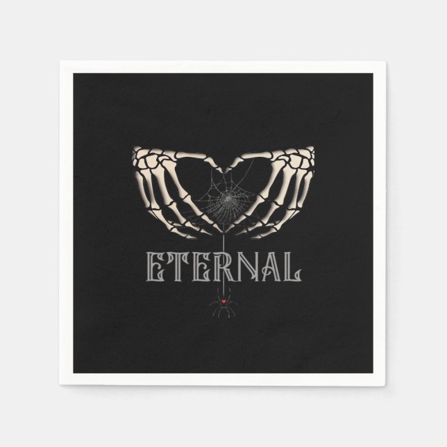 Serviette En Papier Skeleton Hands Heart Classic (Devant)