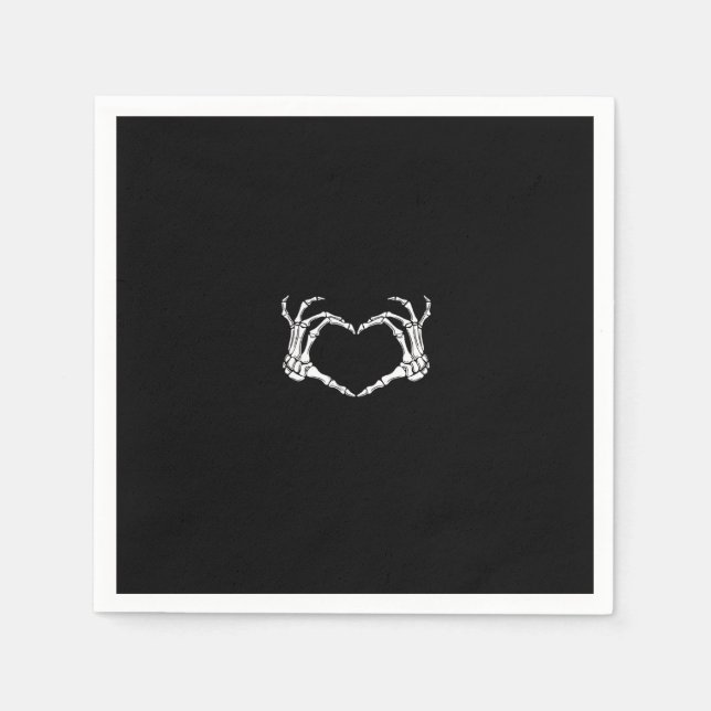 Serviette En Papier Skeleton Hands Heart Graphic (Devant)