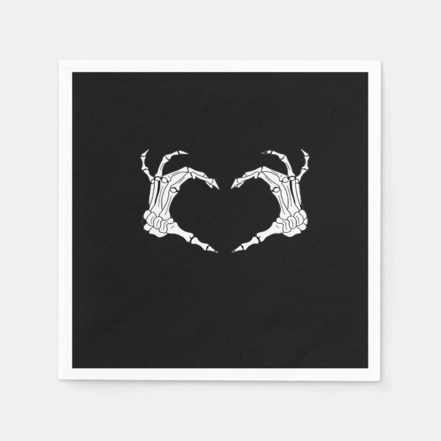 Serviette En Papier Skeleton Heart Hands Classic (Devant)