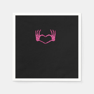 Serviette En Papier Skeleton Heart Hands Classic