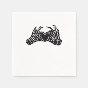 Serviette En Papier Skeleton Heart Hands - Classique