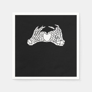 Serviette En Papier Skeleton Heart Hands - Lumière