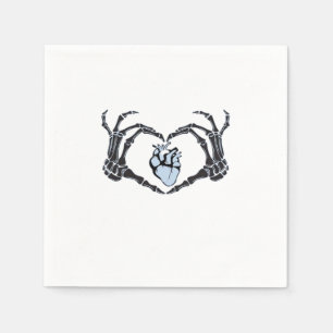 Serviette En Papier Skeleton Heart Mains Design Classique Pour Hallowe