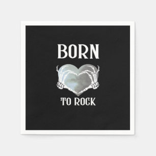 Serviette En Papier Skeleton Mains Grey Heart Graphic Pour Classique