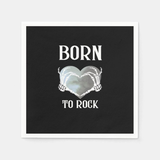 Serviette En Papier Skeleton Mains Grey Heart Graphic Pour Classique (Devant)