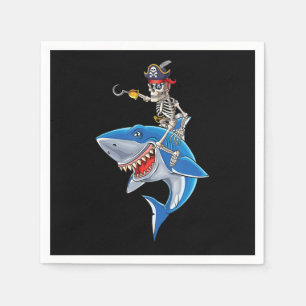 Serviette En Papier Skeleton Pirate équitation Requin mignonette Garço