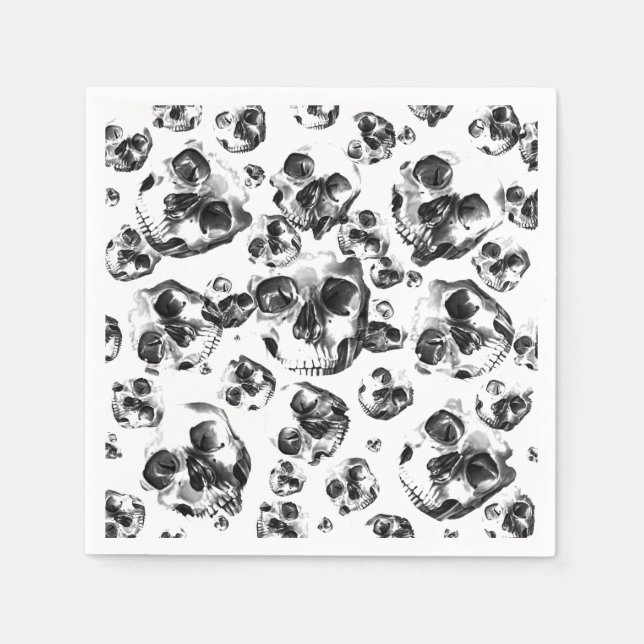 Serviette En Papier Skeleton Skull Art Pattern (Devant)