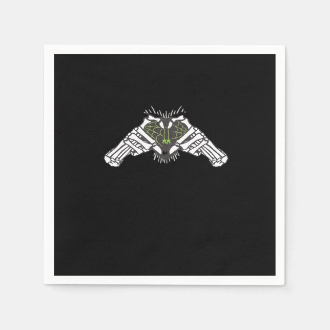 Serviette En Papier Skeleton Spider Heart (Devant)