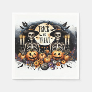 Serviette En Papier Skeleton Trick or Treat Party Paper Napkins