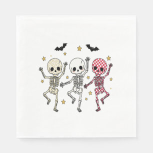 Serviette En Papier Skeletons de danse d'Halloween