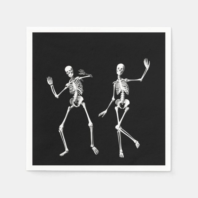 Serviette En Papier Skeletons de danse Napkin (Devant)