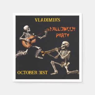 Serviette En Papier Skeletons éffrayants Halloween Party Personnalisé