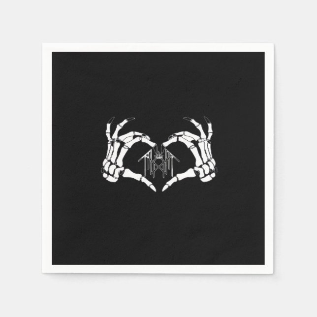 Serviette En Papier Skeletons Token Heart Hands (Devant)