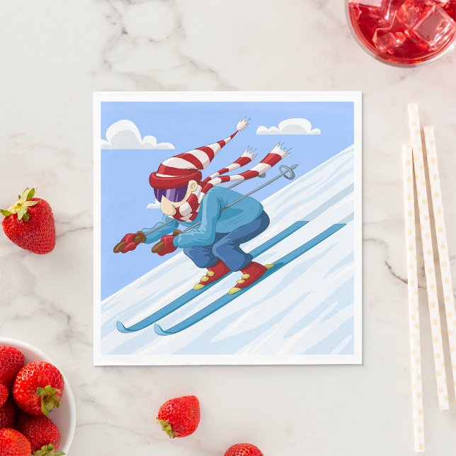 Serviette En Papier Ski de descente (Créateur téléchargé)