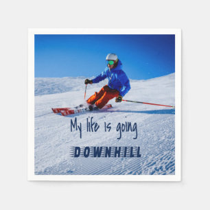Serviette En Papier Ski de descente Funny Motivational Snow Ski