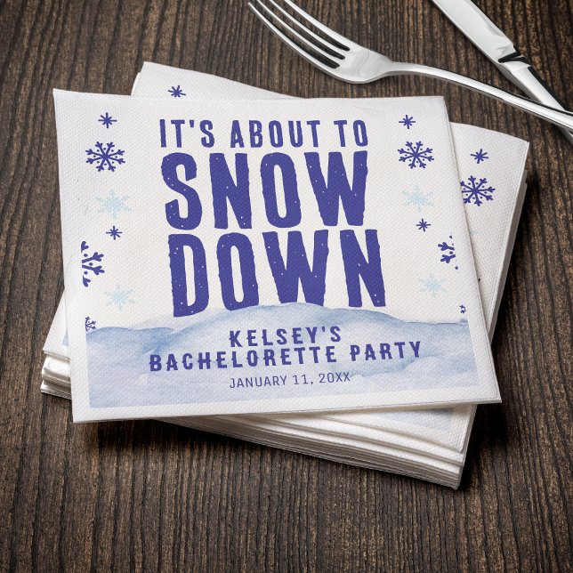 Serviette En Papier Ski d'hiver Snow Snowflake Bachelorette (Créateur téléchargé)