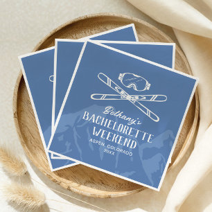 Serviette En Papier Ski féminin moderne pour enterrement de vie de jeu