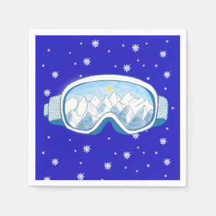 Serviette En Papier Ski Goggers Snowflake Dance