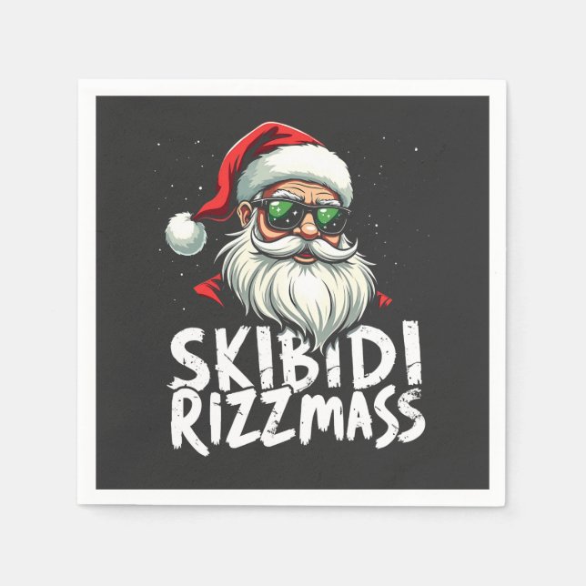 Serviette En Papier Skibidi Rizzmas Funny Gen Alpha Slang Noël (Devant)