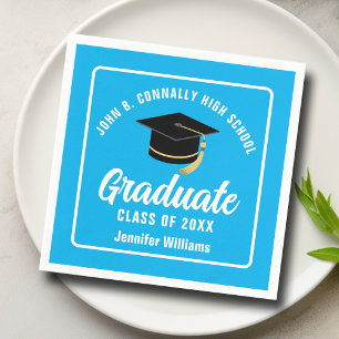 Serviette En Papier Sky Blue Graduate sur mesure fête de graduation